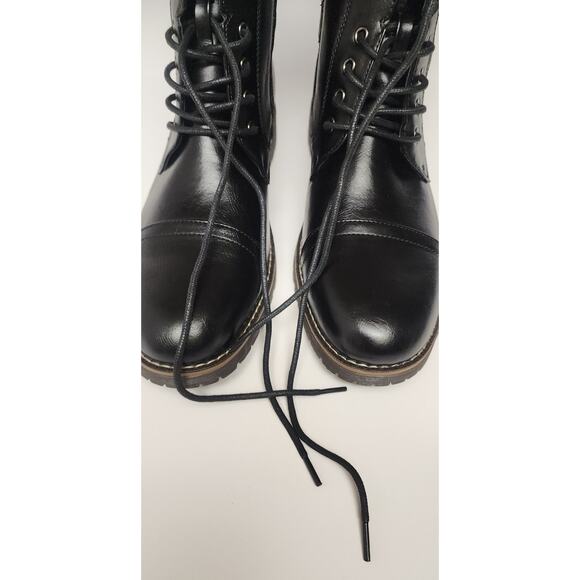 Vostey Men's Casual Motorcycle Combat Ankle Dress Boots Color Black Size 11.5 - Picture 8 of 15